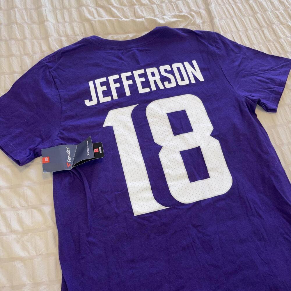 Minnesota Vikings Justin Jefferson #18 New Mens Small Purple NFL T-Shirt Jersey - Picture 5 of 6